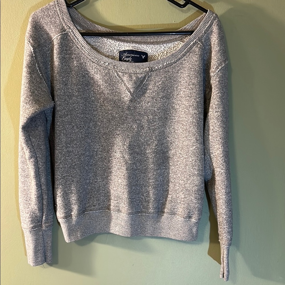 American Eagle Outfitters Gray Women's Cropped Sweatshirt